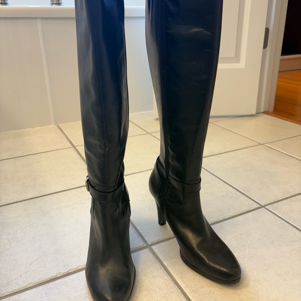 Black Leather Ralph Lauren Boots